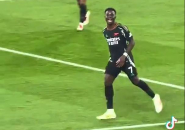 Bukayo Saka appeared to laugh at West Ham fans during Arsenals' 5-2 win