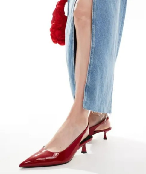 Red slingback heels.