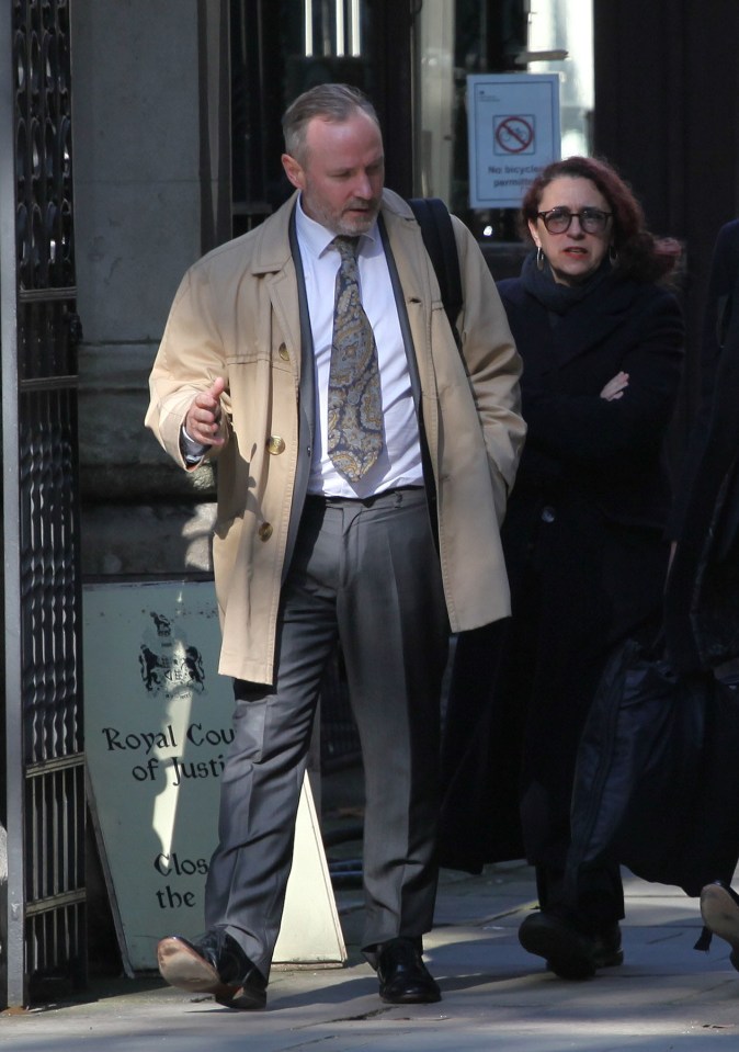 Tim Sheppard and Elena Garcia-Alvarez leaving a court hearing.