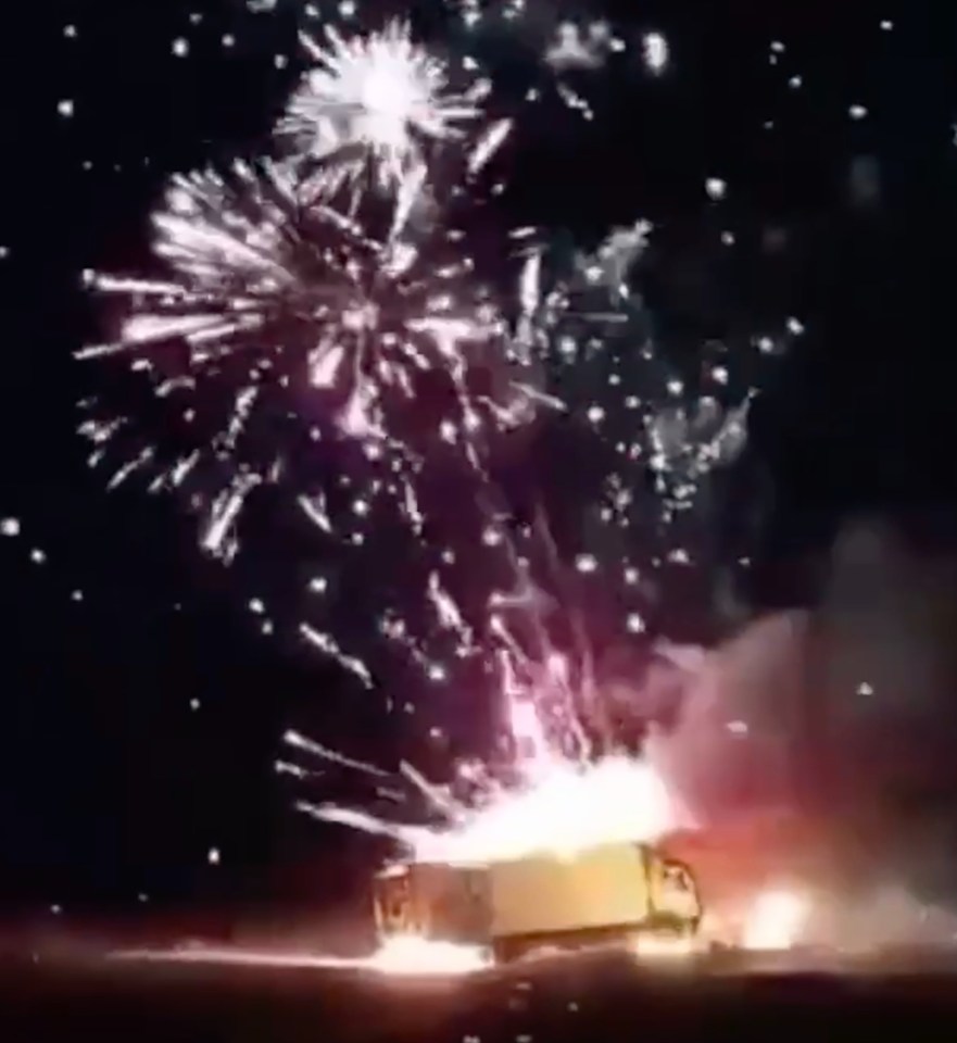 Fireworks were seen coming out from the wreck