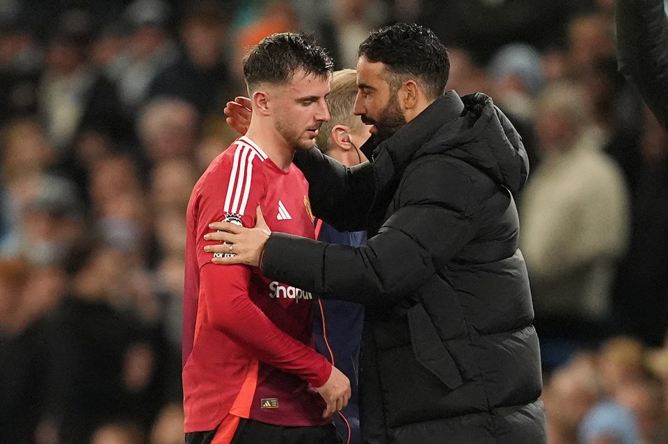 A visibly emotional Mason Mount leaves the field in the Manchester derby