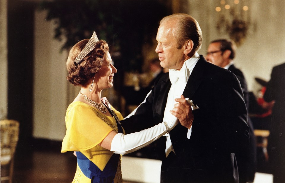 Queen Elizabeth II dancing with US President Gerald Ford in 1976