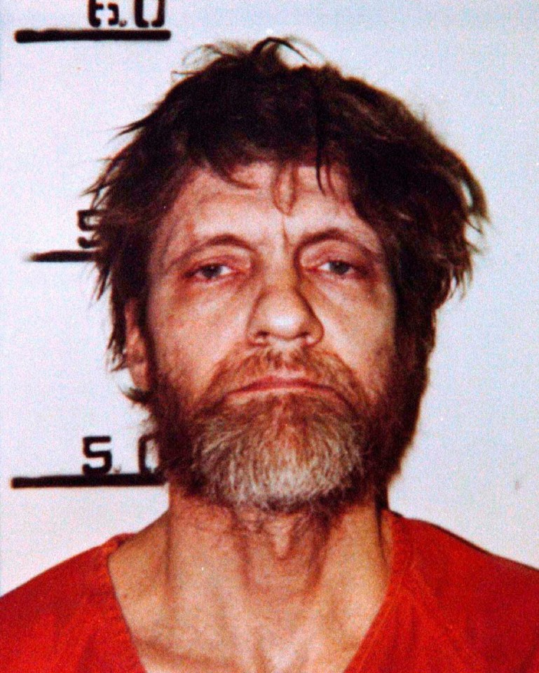 Ted Kaczynski's 1996 mugshot.