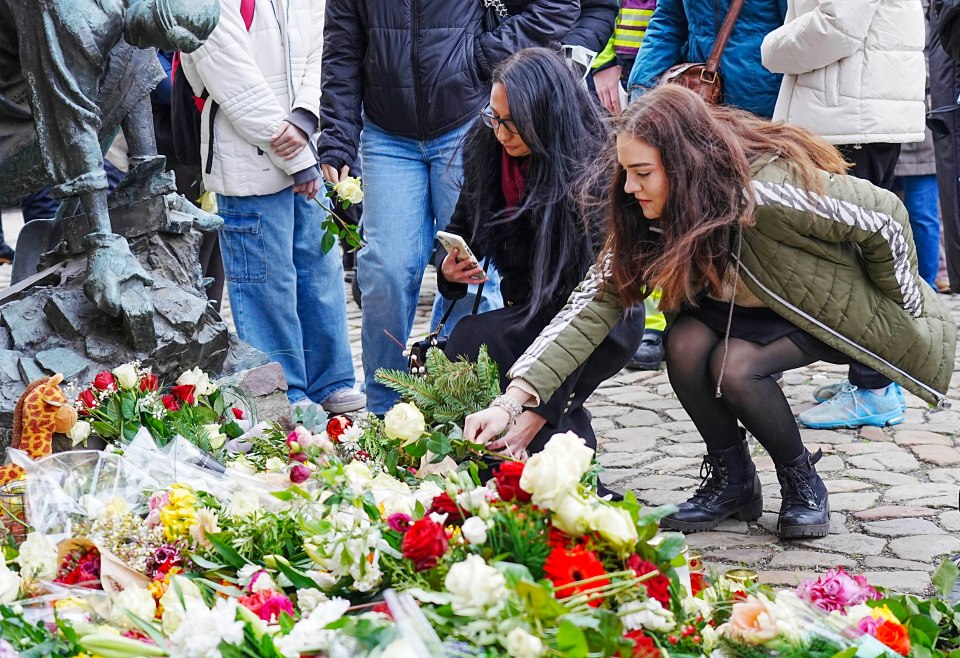 People in Magdeburg have started to create a memorial site for the victims