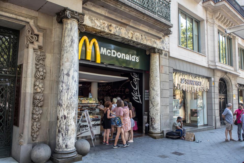 The Barcelona McDonald’s on the street Passeig de Gracia has a grand entrance