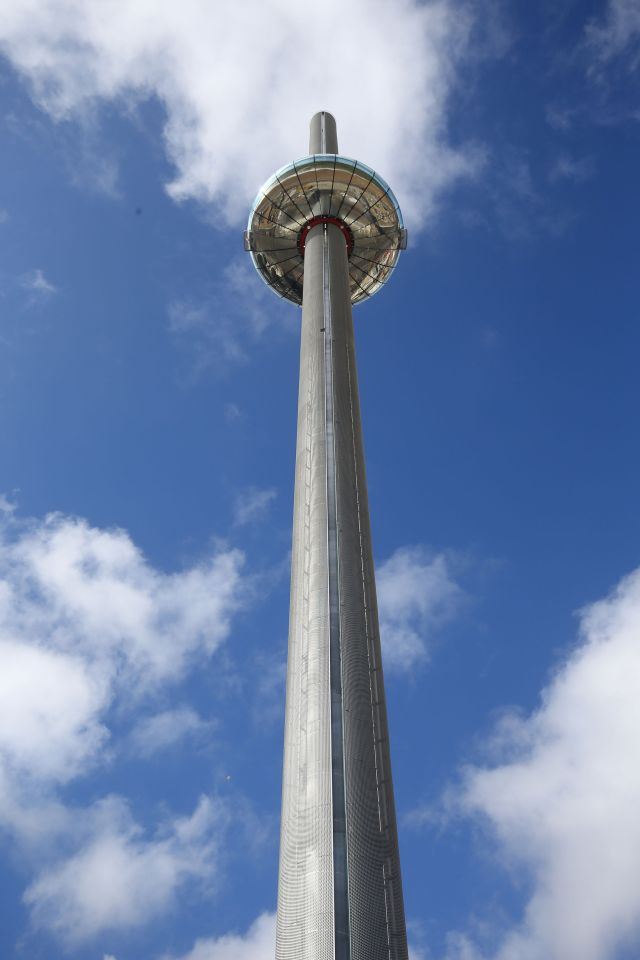 The i360 is 531ft-tall observational tower on Brighton beach