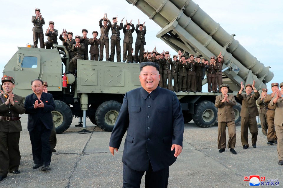 Kim-Jong un smiles after a missile test in 2019