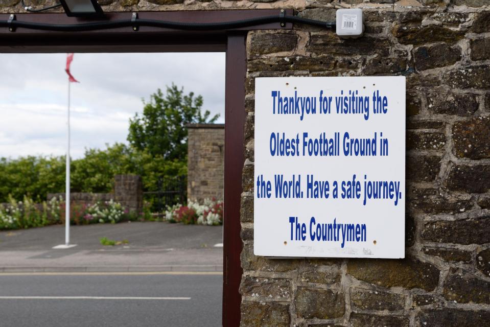 A sign on the exit of the ground reminds fans of the history too