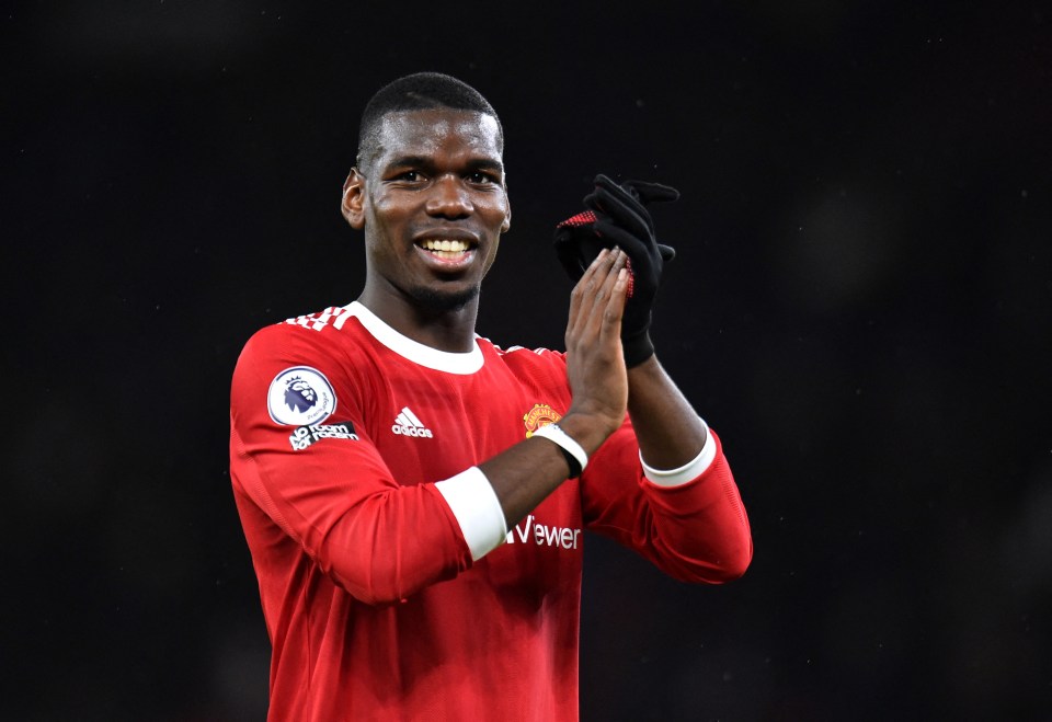 Paul Pogba of Manchester United applauding after a match.