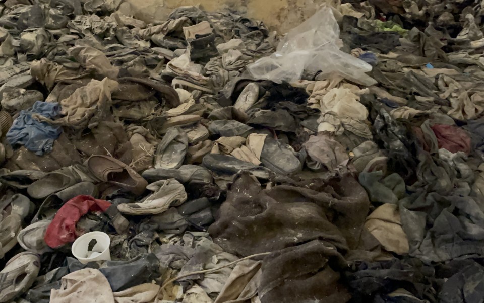 Clothes and shoes were found at the horrific site