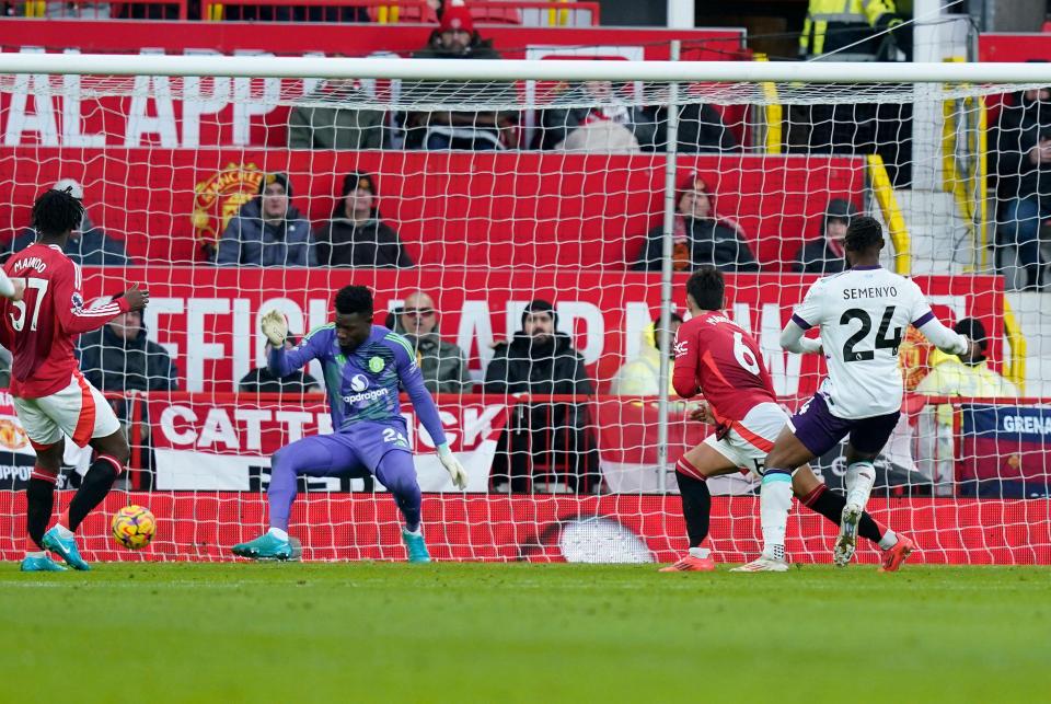 Antoine Semenyo of Bournemouth scores a goal.