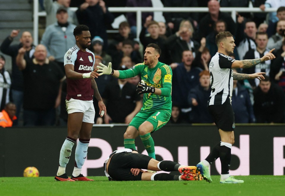 Martin Dubravka was among the Newcastle players to show their anger