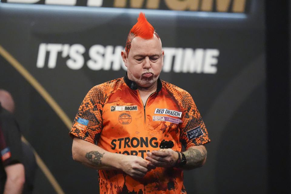 Peter Wright at the 2024 BetMGM Premier League Darts.