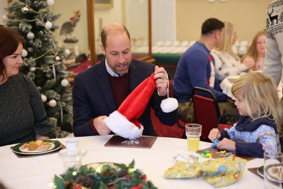 Prince William visits the 1st Battalion Mercian Regiment for a Christmas event