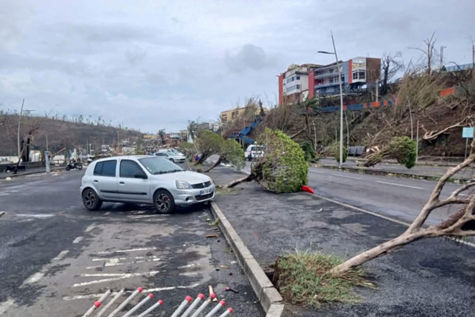 Cars were left deserted in the middle of the roads as the terrifying weather arrived