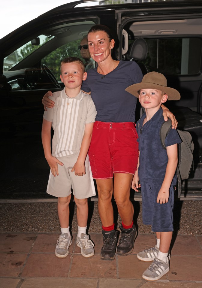 Coleen's youngest Cass was seen sporting her jungle hat and rucksack