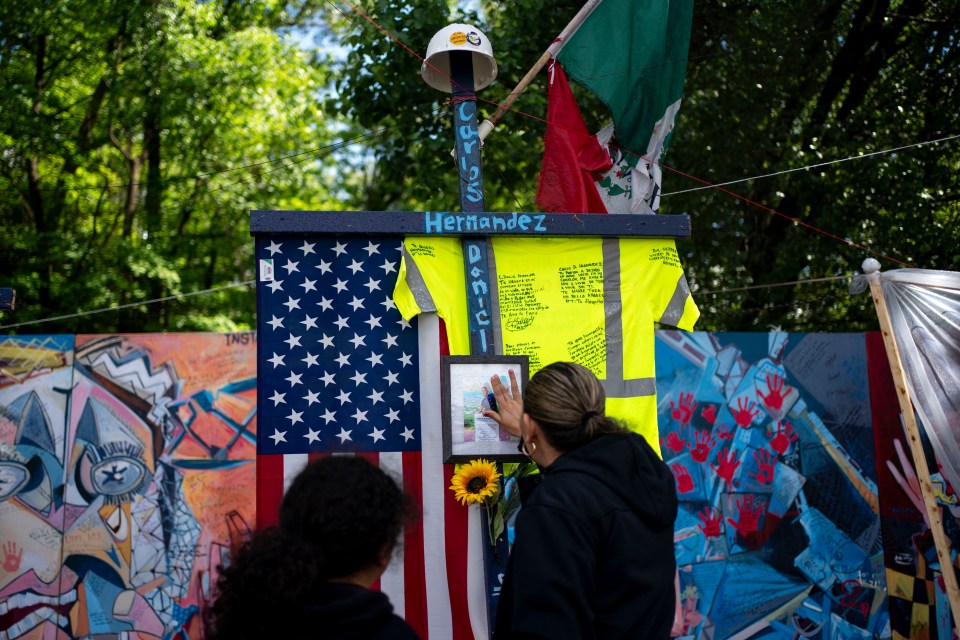 Memorials were set up to the victims of the disaster