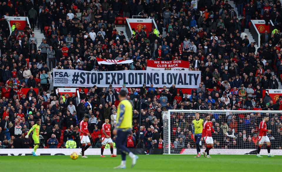 Man Utd fans protested the decision at Sunday's game