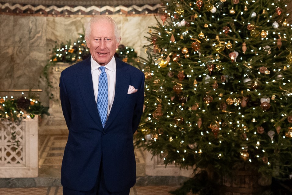 King Charles recording his Christmas message at the Fitzrovia Chapel