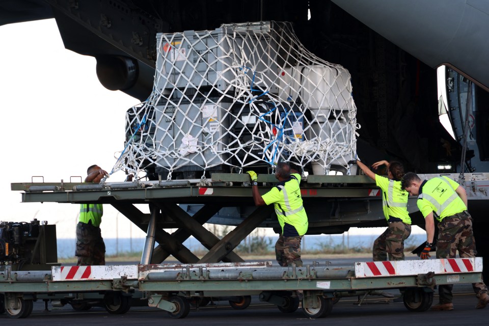 Emergency supplies have been rushed in on military aircraft and ships to help those forced to evacuate their homes