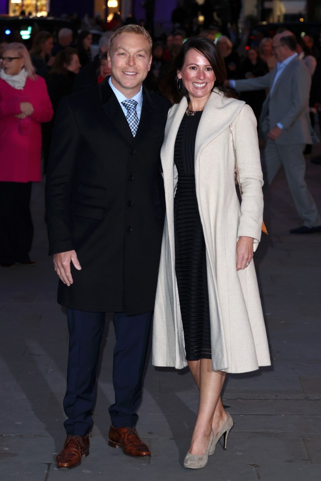 Sir Chris Hoy and his wife Sarra were at the Abbey