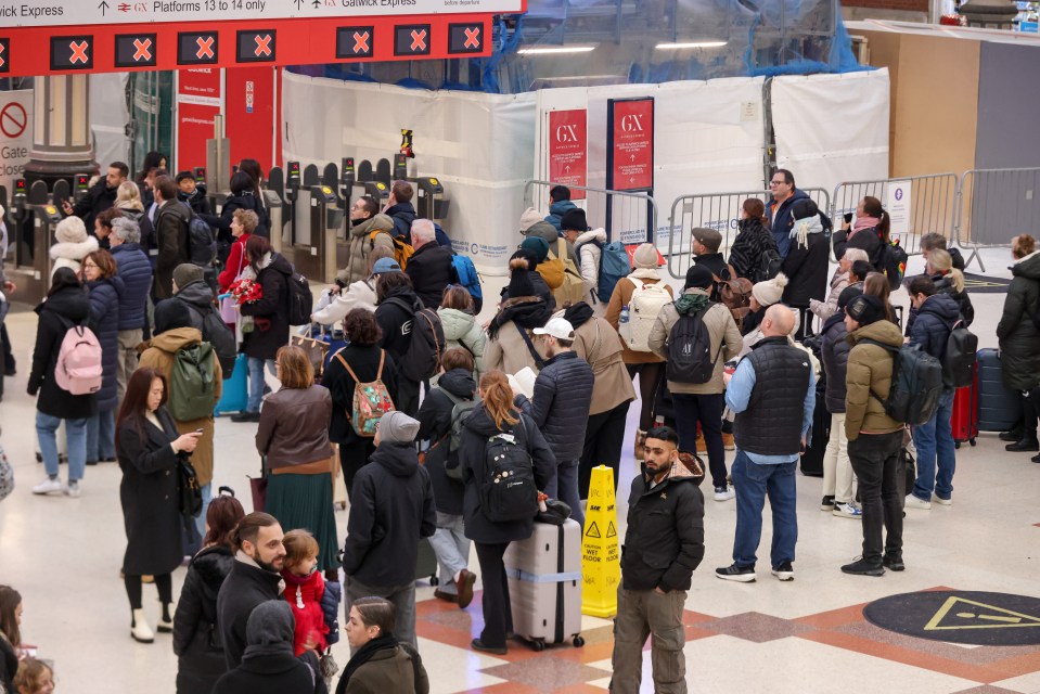 Stranded passengers at London Victoria train station