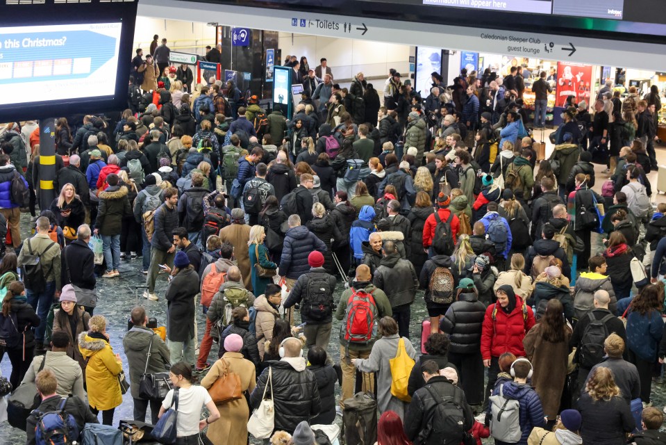 Crowds mounted up at London Euston station