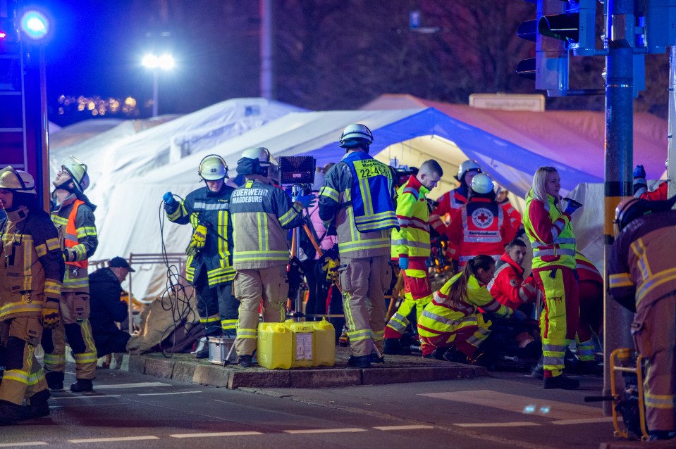 Dozens of injured revellers were being treated in tents at the scene