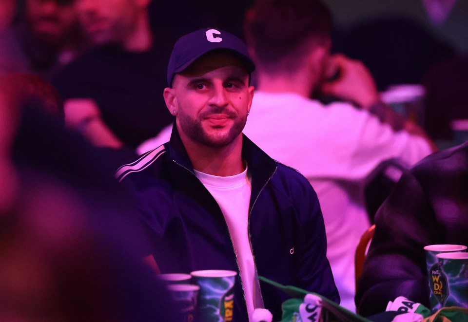 Kyle Walker attended the PDC World Darts Championship at Alexandra Palace