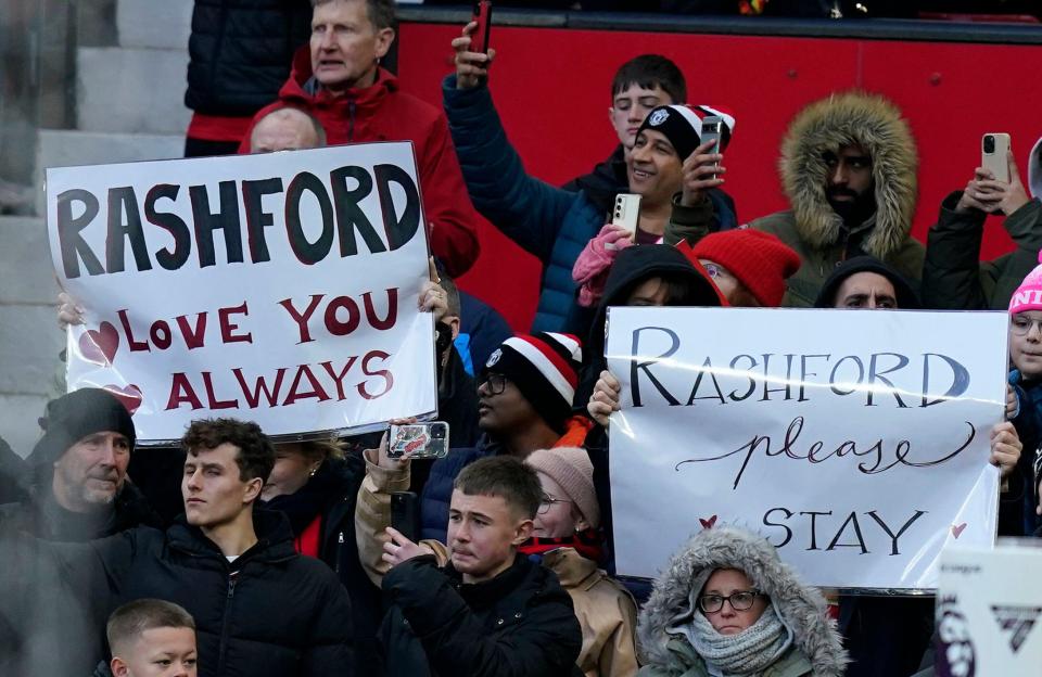 Supporters showed their love for exiled Marcus Rashford