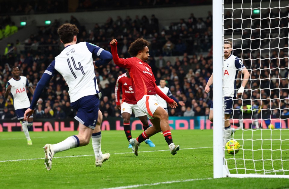 Joshua Zirkzee pulled a goal back for United after a horror error from Fraser Forster