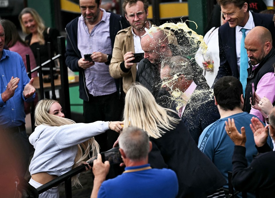 Victoria hurled a banana milkshake into his face and, for good measure, shouted ''f***ing c**t' at him