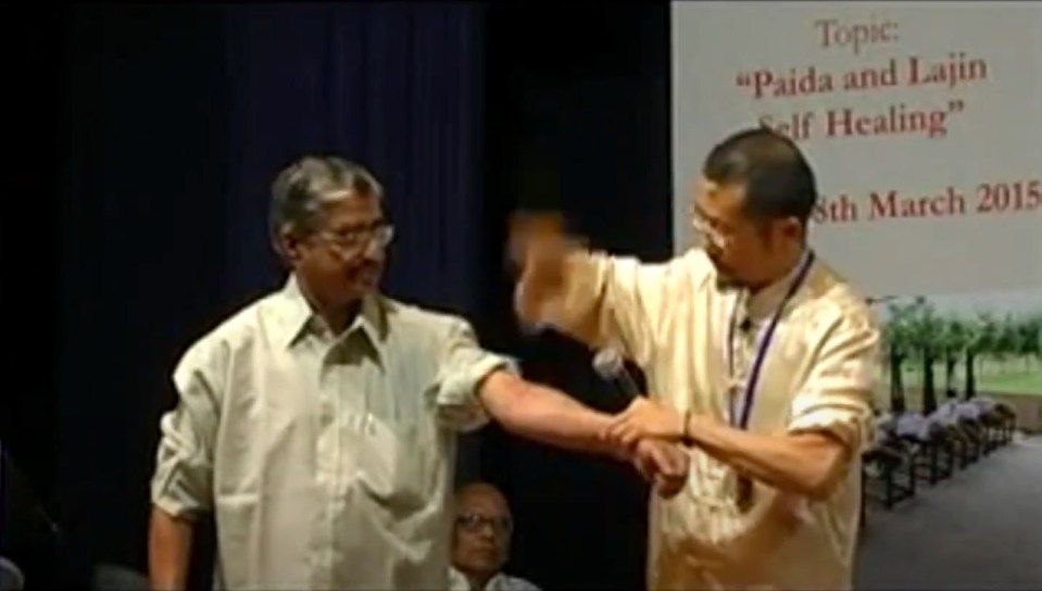 Xiao is seen in presentations of Paida Lajin therapy slapping patients