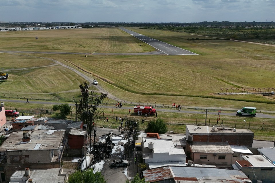 The plane left the nearby runway