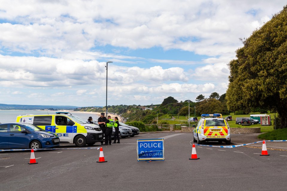 A police cordon at the scene in Bournemouth, Dorset