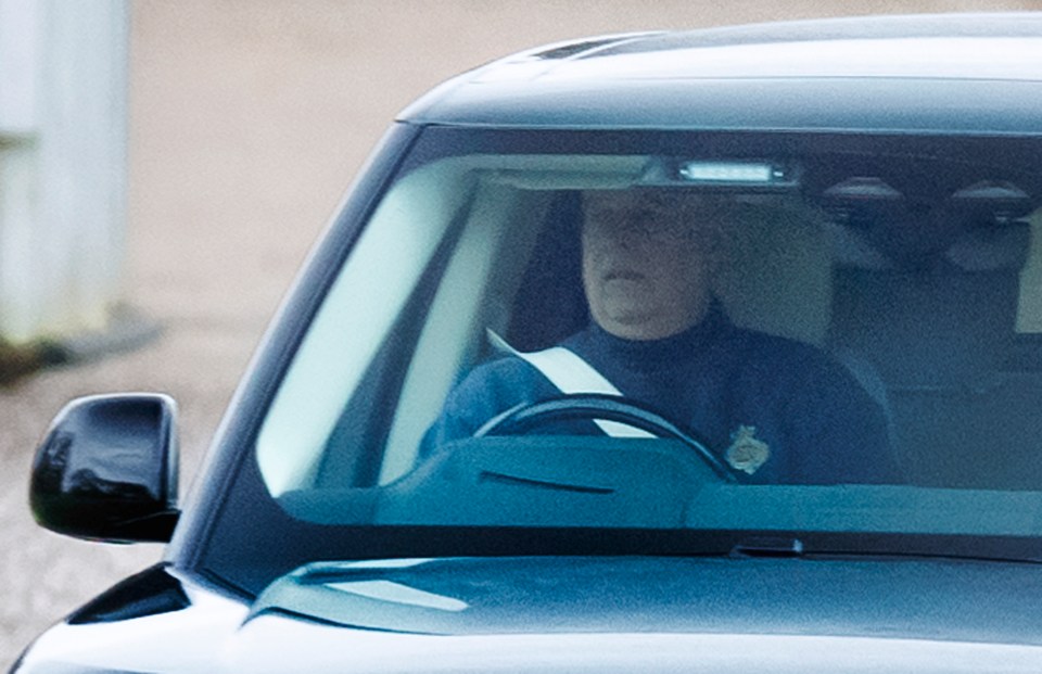 Prince Andrew seen driving from Royal Lodge in Windsor