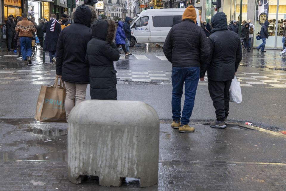 Concrete barriers seen in Brussels city centre