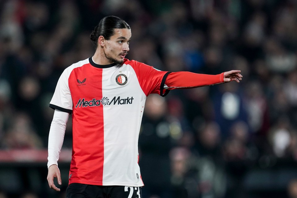 Leicester and Tottenham are eyeing Feyenoord star Anis Hadj Moussa, who impressed Liverpool boss Arne Slot