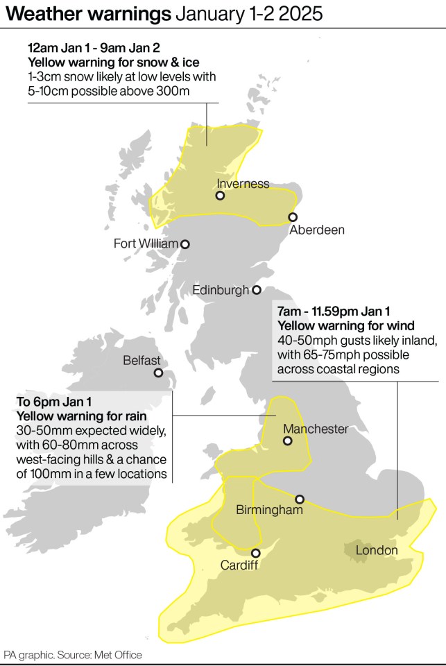 More weather alerts on New Year's Day