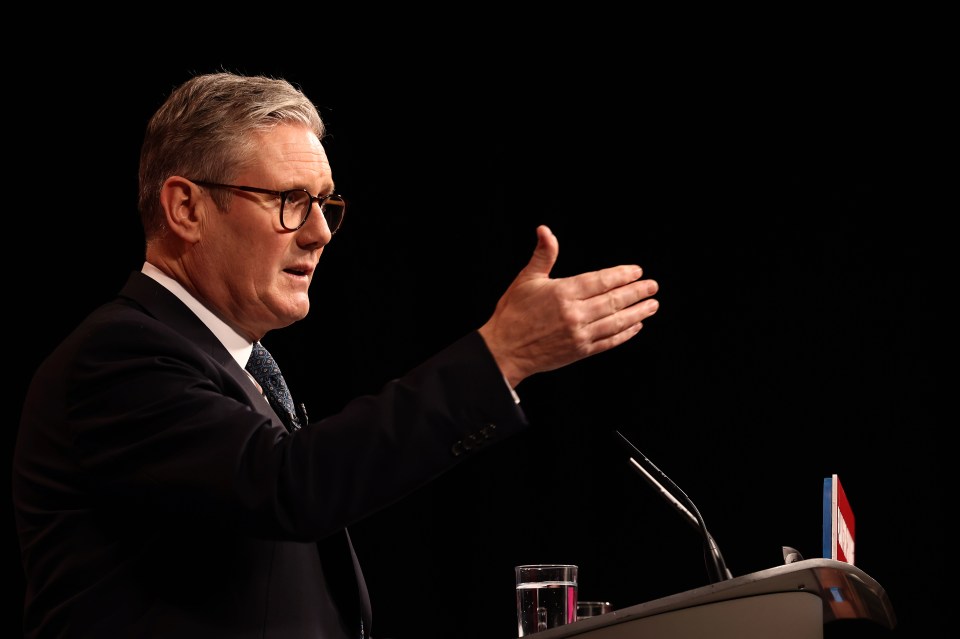 Keir Starmer on stage at Pinewood Studios, dishing up a minestrone of milestones, missions, tepid baths, gauntlets, pillars, goals, foundations and first steps