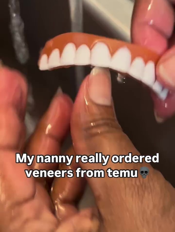 One nan's smile makeover went viral for all the wrong reasons after she purchased 'veneers' on the cheap from Temu