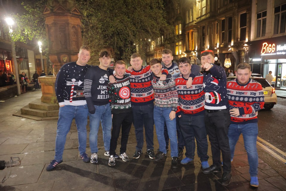 These lads in Newcastle all got the memo and went all out with Christmas jumpers