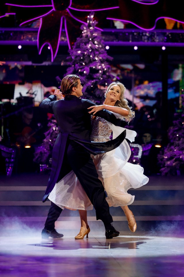 Nikita Kuzmin and Tamzin Outhwaite dancing in the Strictly Come Dancing Christmas Special.