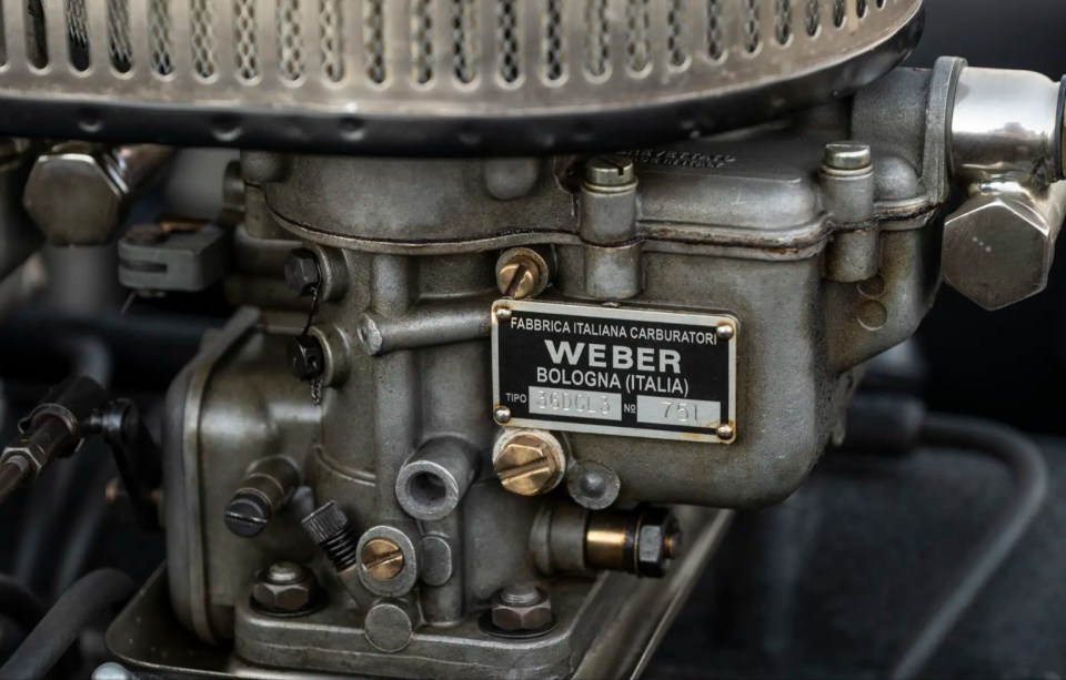 The Ferrari has a 3.0-litre V-12 engine with triple Weber carburettors