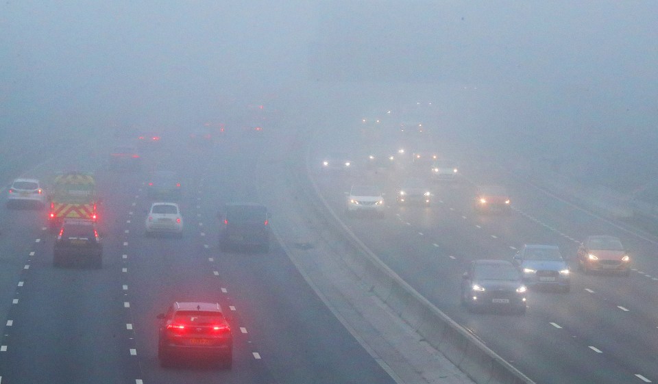 The fog was heavy around the roads in Cheshire