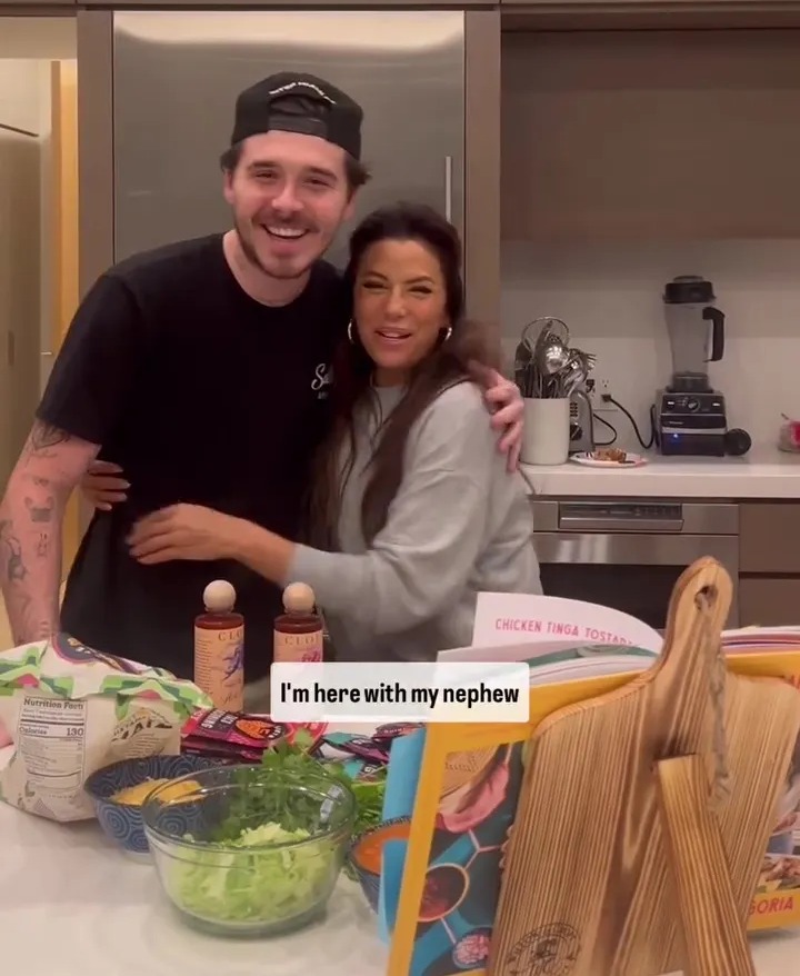 Brooklyn Beckham and Eva Longoria filmed a cooking tutorial together