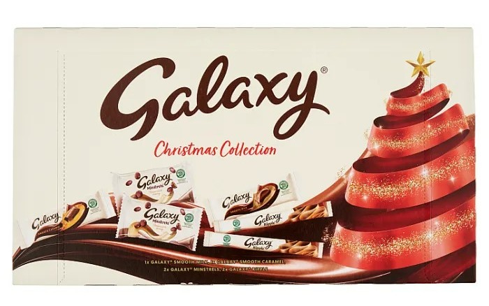 Other popular chocolates listed include Aero, After Eight and Galaxy (pictured)