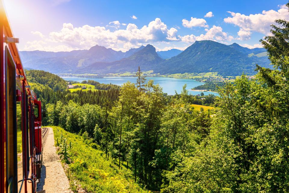 Schafbergbahn Station is located on the steepest steam rack railway in Austria