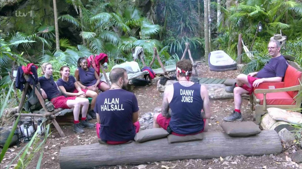 The campmates discussing their emotional reunions