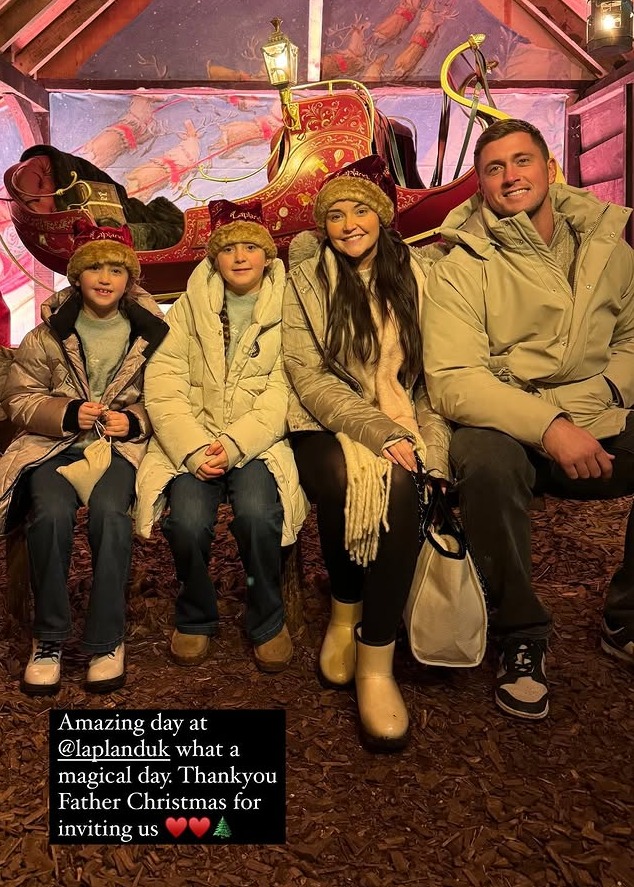 Jacqueline Jossa with her family in Lapland